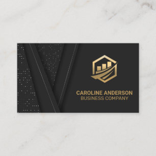 Guld Finance Icon   Black Luxury Background Busine Visitkort