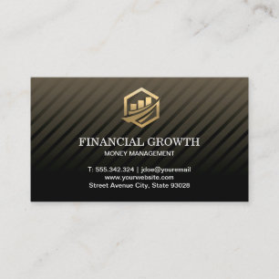 Guld Financial Icon Professionell Black Modern Visitkort