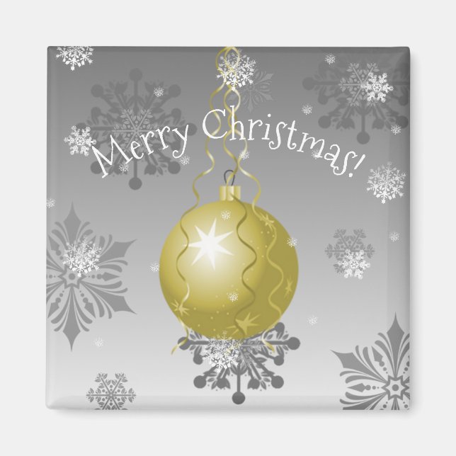 Guld Finare, jul, Ornament Magnet (Framsidan)