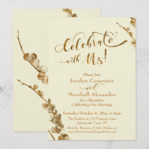 Guld "Fira med oss" m/ Botaniska motiv, Elfenben