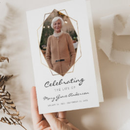 Guld Firande i Life Funeral Folged Programme Reklamblad