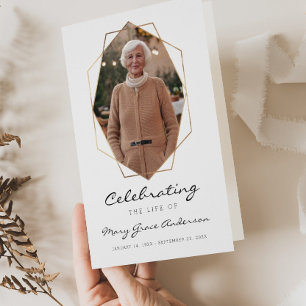 Guld Firande i Life Funeral Folged Programme Reklamblad