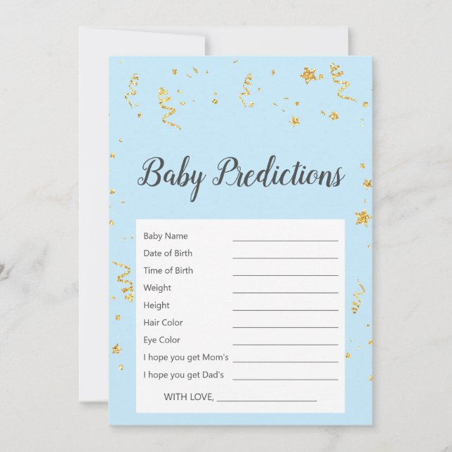 Guld Firande om det blå Baby-predikningsspelet (Framsida)