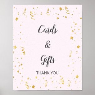 Guld Firande om Rosa- och presentkort Poster