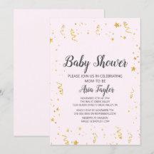 Guld Firande på Rosa Calligraphy Baby Shower