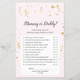 Guld Firande på Rosa Mummy eller pappa Game Flygblad