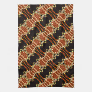 Guld Fire Frills Batik Kitchen Tea Trasa Kökshandduk