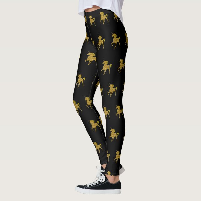 Guld Fire Unicorn Leggings (Vänster)