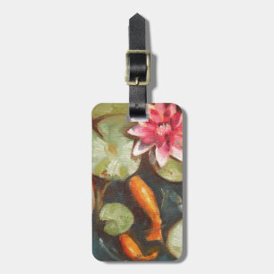 Guld Fish Koi Pond Vatten Lilies Bagagebricka