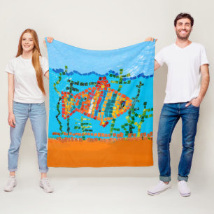 Guld Fish Mosaic Fleecefilt