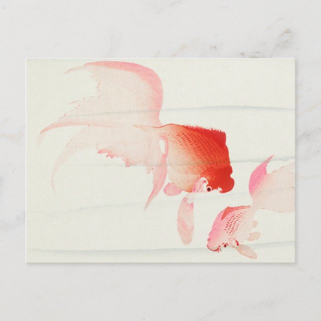 Guld Fish Painting by Ohara Koson Vykort (Framsida)