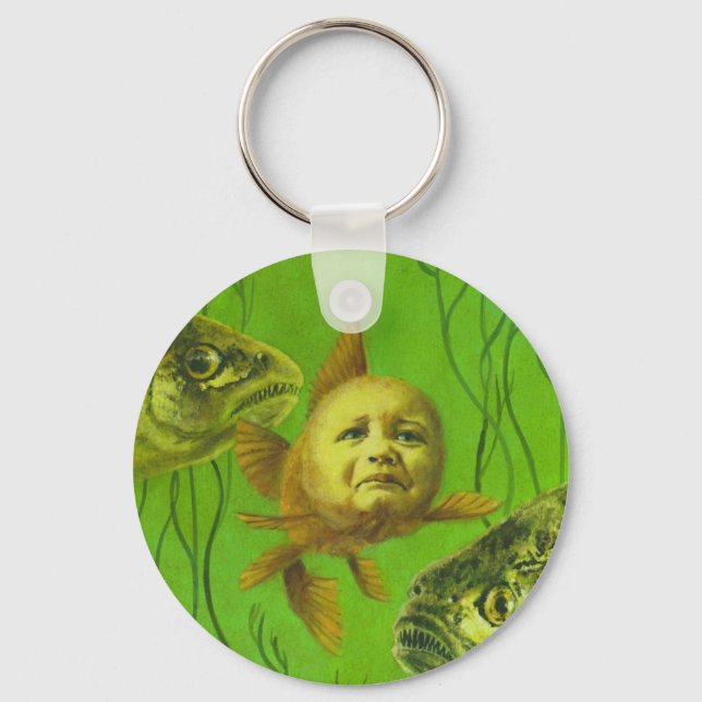 Guld fisk Bebis Mutant Design Nyckelring (Framsida)