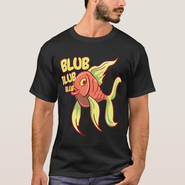 Guld fisk dekal konst, design t shirt (Framsida)