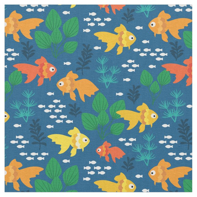 Guld fisk i Aquarium Tyg (Närbild)