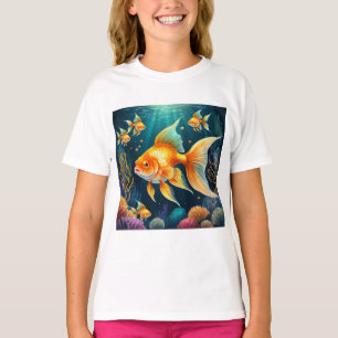 Guld Fisk i undervatten T Shirt