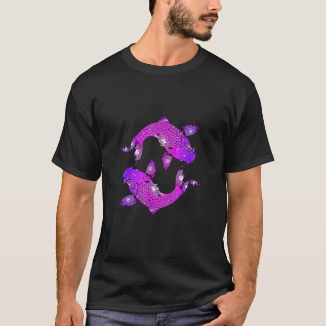 Guld fisk Konstnärlig Fisk Koi Karpar T Shirt (Framsida)