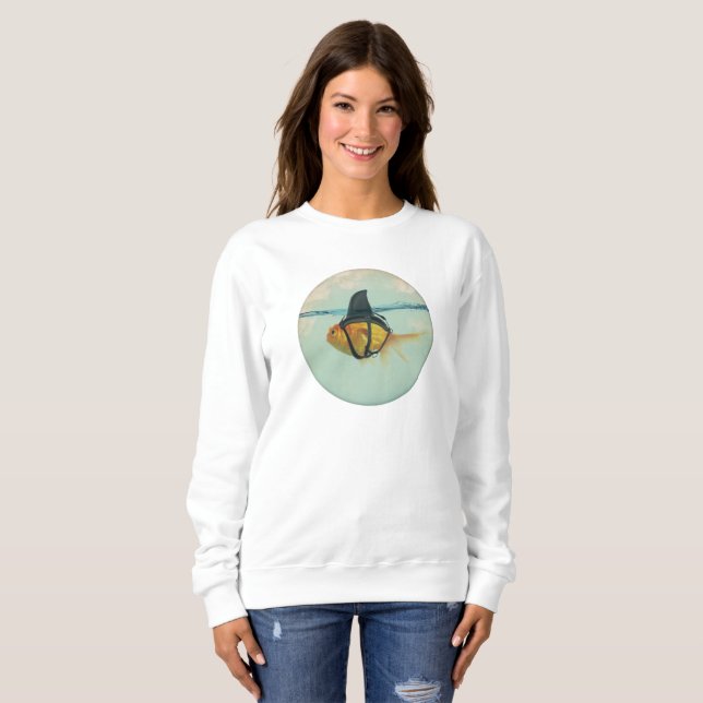 Guld fisk med hajfena t shirt (Hel framsida)
