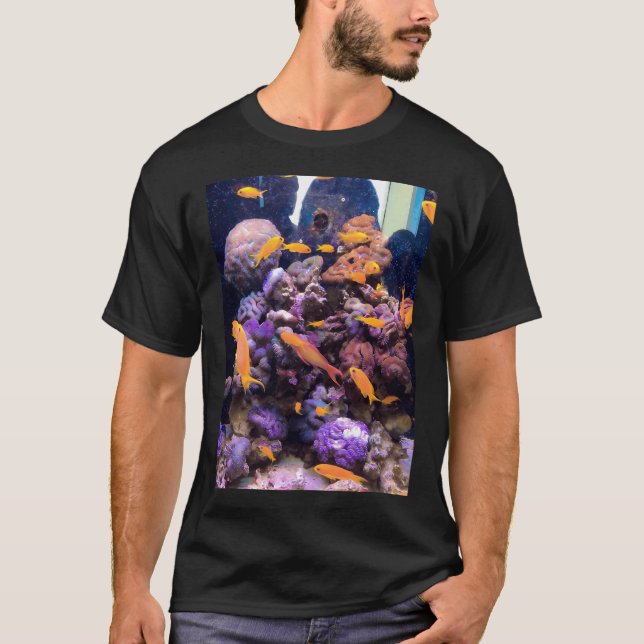Guld Fisk Metall Design T Shirt (Framsida)