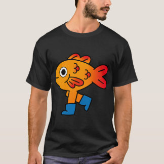 Guld fisk stövlar konst t shirt