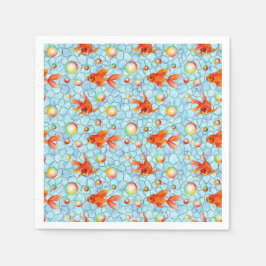 guld fiskar och tvålbubblor pappersservett