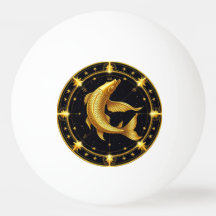 Guld Fiskarna Zodiak Symbol Omgiven av Stjärnor