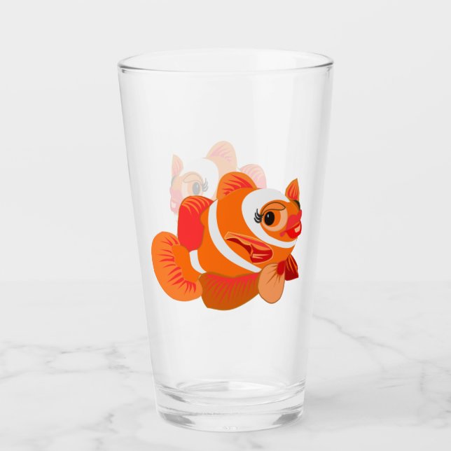 Guld fiskglas - Anpassade Glaskopp (Framsida)