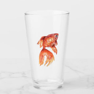 Guld fiskglas glaskopp