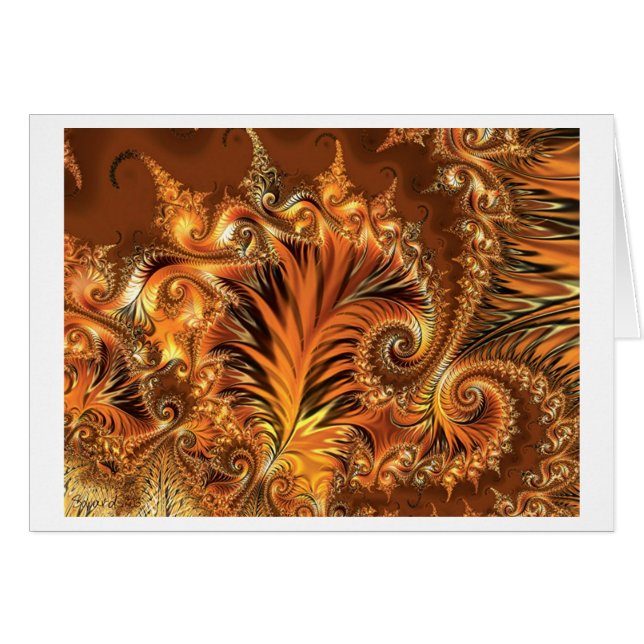 Guld- fjädrar hälsningskort (Framsidan Horizontal)