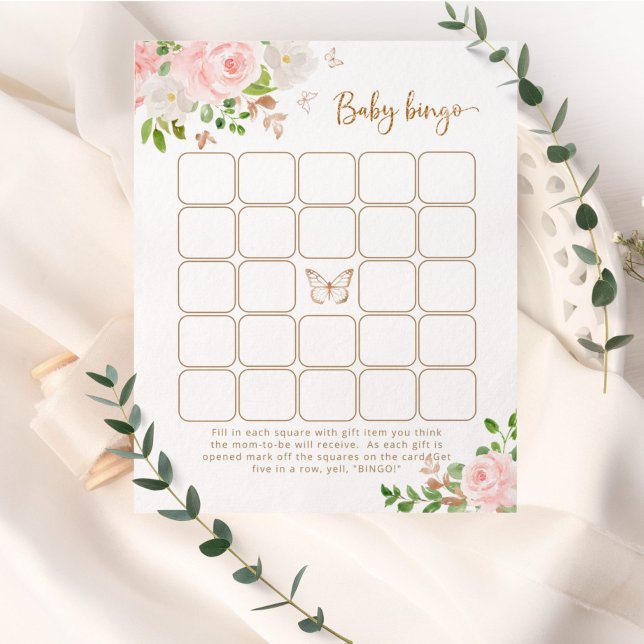 guld-fjäril baby bingo (Skapare uppladdad)