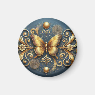 ✨ Guld Fjäril DekorativAccent 🦋 Magnet