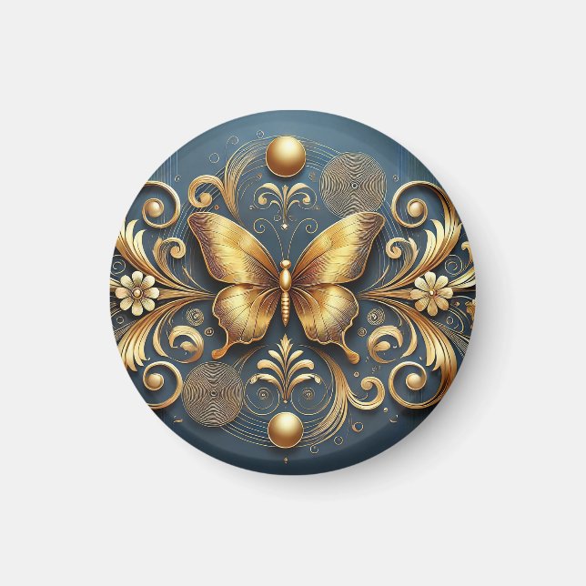 ✨ Guld Fjäril DekorativAccent 🦋 Magnet (Framsidan)