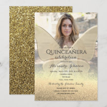 Guld Fjäril Foto Quinceañera