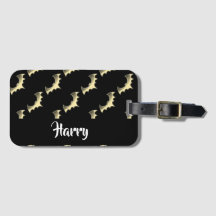 Guld fladdermöss på svart