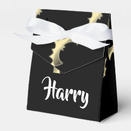 Guld fladdermöss på svart presentaskar