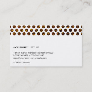 Guld Flake Polka dots (vit) Visitkort