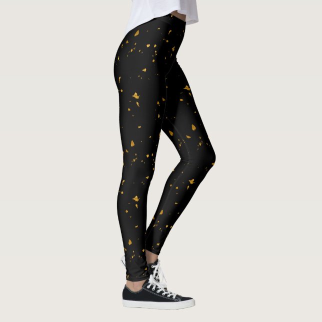 Guld Flakes Black Leggings (Höger)