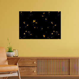 Guld Flakes Black Poster