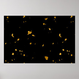 Guld Flakes Black Poster