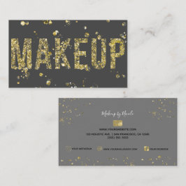Guld Flakes Glitter Glam Minimal Beauty Makeup Visitkort