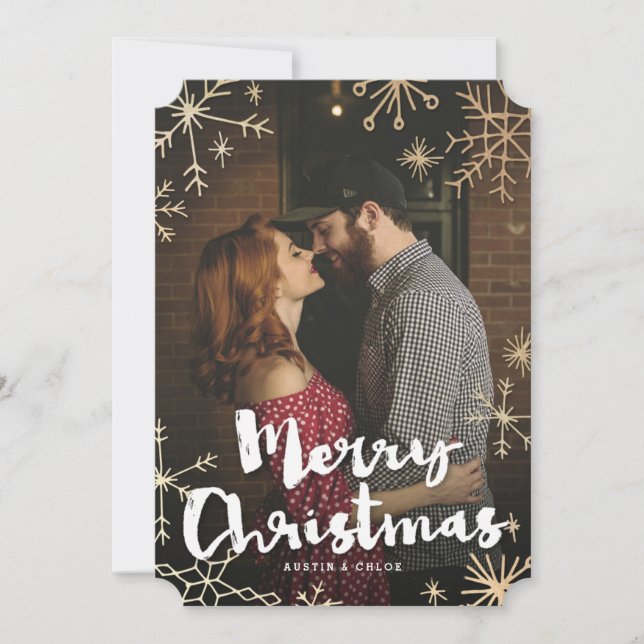 Guld Flakes jul Julkort (Framsida)