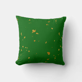 Guld Flakes på Emerald Grönt Kudde