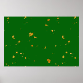 Guld Flakes på Emerald Grönt Poster
