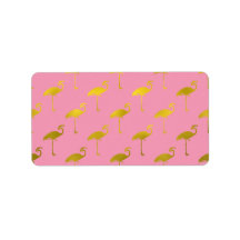 Guld Flamingo Faux Metallic Foil Tropical Flamingo