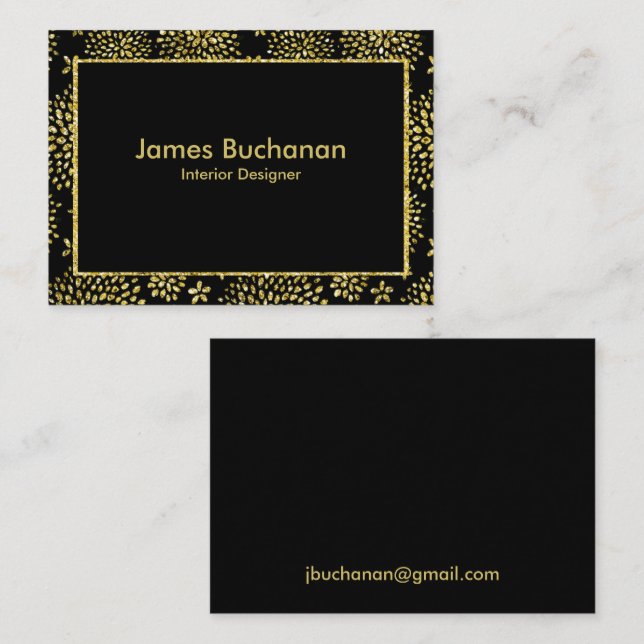 Guld Flare på Svarta Affärskortet Visitkort (Fram/baksida)
