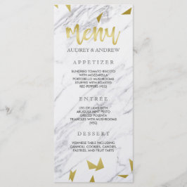 Guld Flecks & Marble Bröllop Menu Meny