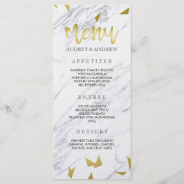 Guld Flecks & Marble Bröllop Menu Meny