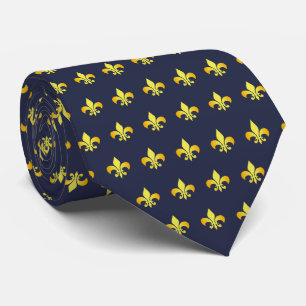 Guld Fleur De Lis - anpassa bakgrunden färg Slips