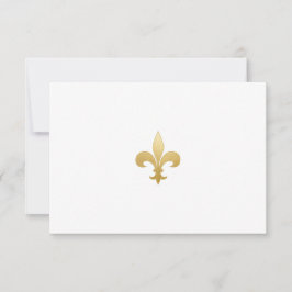 Guld Fleur-de-Lis-anteckningskort Tack Kort