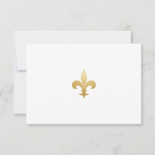 Guld Fleur-de-Lis-anteckningskort Tack Kort