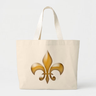 Guld Fleur de Lis Bära på hänger lös Jumbo Tygkasse